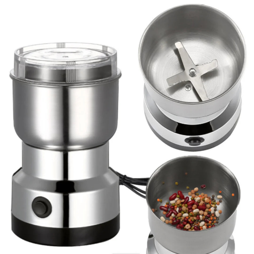 4-Blade Electric Grain & Coffee Grinder - Multifunctional Nut, Bean & Spice Chopper