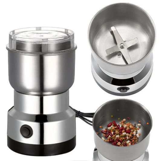4-Blade Electric Grain & Coffee Grinder - Multifunctional Nut, Bean & Spice Chopper