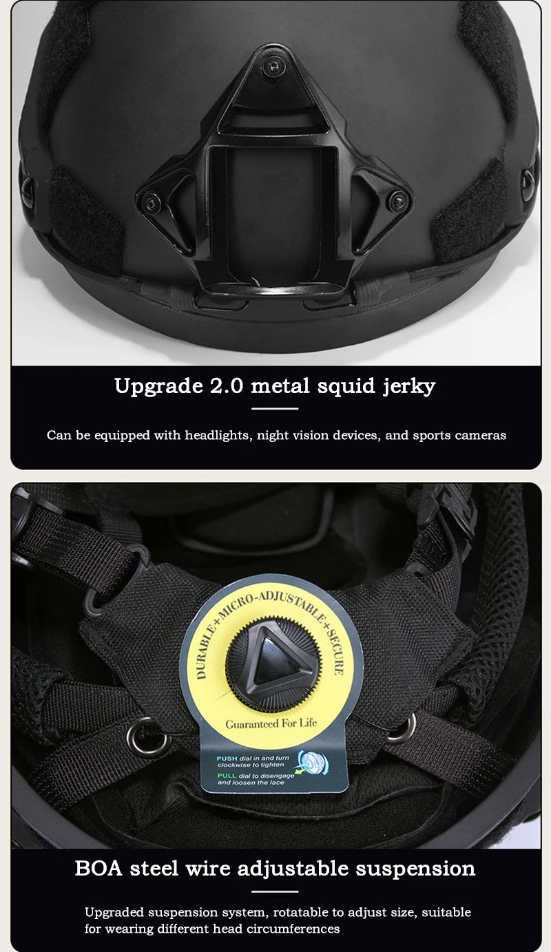 FAST Tactical Helmet – Kevlar High-Quality Outdoor Hunting Helmet with Wendy Floating Pad