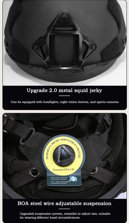 FAST Tactical Helmet – Kevlar High-Quality Outdoor Hunting Helmet with Wendy Floating Pad