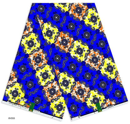 African Ankara Wax Print Fabric - 100% Cotton Soft Nigerian Real Wax Material for Women’s Party Dresses