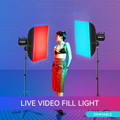 RGB LED Video Light 1700K–12000K - Bowens Mount Adjustable Lighting for Photography, Studio & Outdoor Video