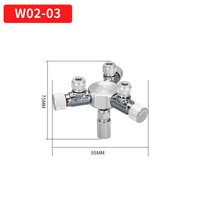 ZRDR Stainless Steel Aquarium CO2 Multi-Way Distributor – Splitter Needle Valve, Check Valve & Bubble Counter for Solenoid Regulator
