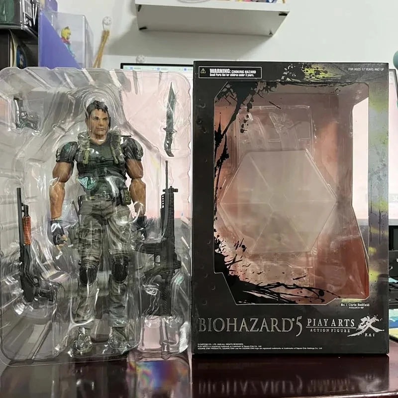 Play Arts Kai Chris Redfield Action Figure - Articulated Biohazard 5 Character Model Collectible Toy Gift