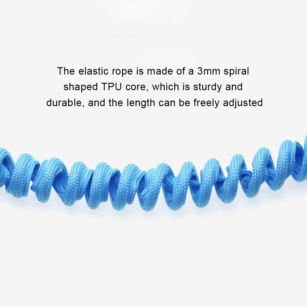 Elastic Kayak Paddle Leash — Adjustable Coiled Lanyard with Safety Hook for Fishing Rods