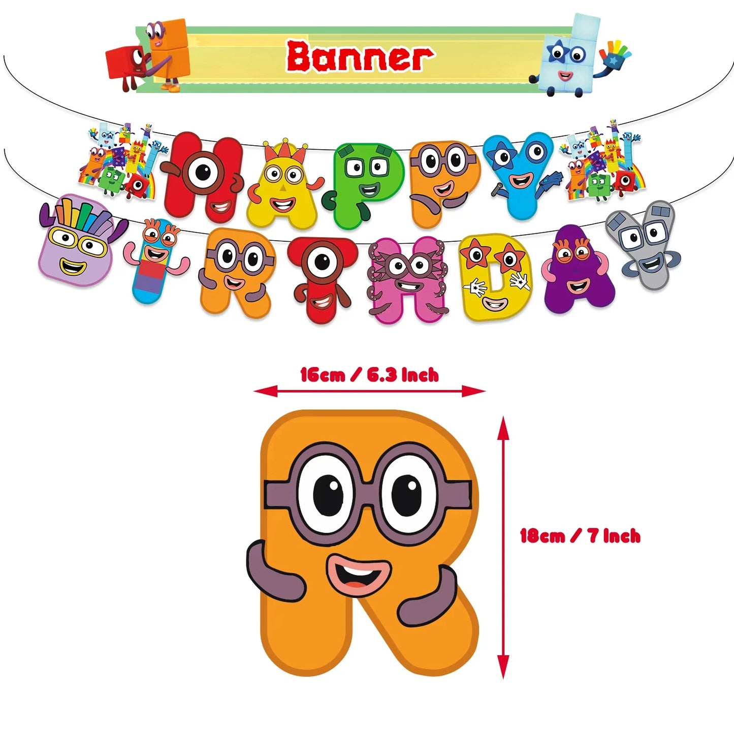 Number Birthday Building Blocks Party Decorations Set – Tablecloth, Banner, Balloons & Cake Topper for Kids & Baby Shower Supplies