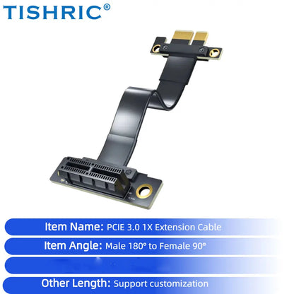 TISHRIC PCIe 3.0 X1 Extension Cable - 5/10/15/20CM High Speed PCI Express Riser Cable with 90°/180° Right Angle Connector