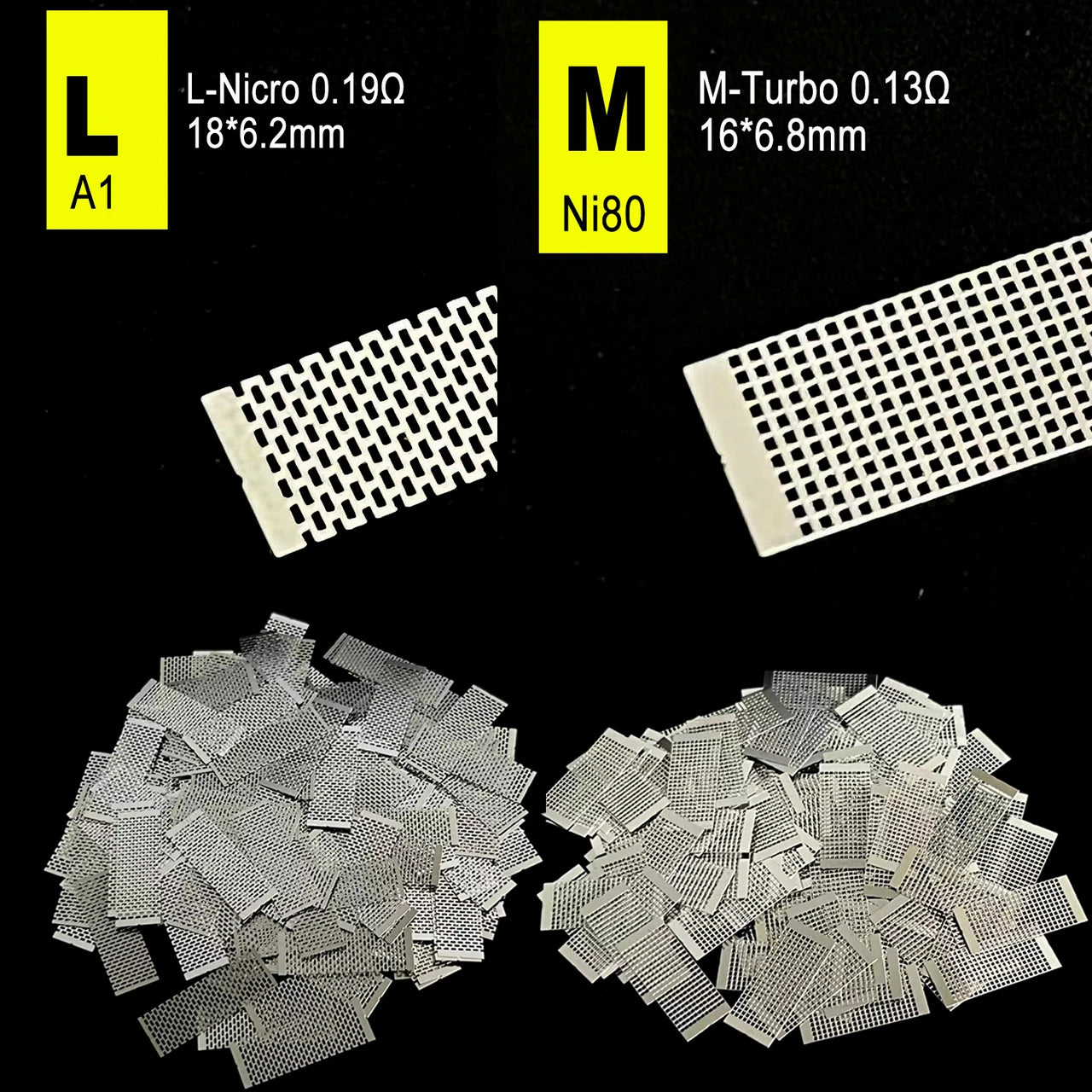 Automobile Resistance Mesh Sheet – 0.13–0.20Ω KA1/Ni80 Coil Hardware Accessory (10–100pcs)