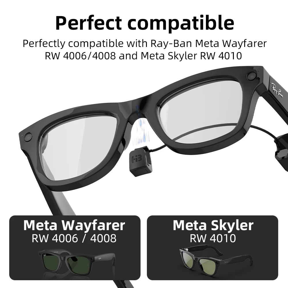 HIBLOKS Ray-Ban Meta Wayfarer Fast Charging Type-C Cable 1.2m for RW4006 RW4008 Lightweight Portable Charger