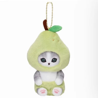 Yoyo Japanese Style Mofusand Plushie Shark Cat Keychain — Cute Fruit & Vegetable Soft Pendant Gift for Girls