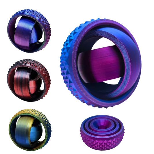 3D Printed O-Shaped Rotating Fingertip Gyroscope Toy – Anxiety Relief & Stress Decompression