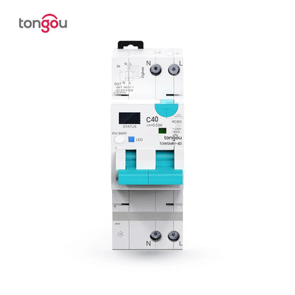 TONGOU ZigBee RCBO Smart Circuit Breaker – Adjustable Residual Current Breaker with Overcurrent & Leakage Protection