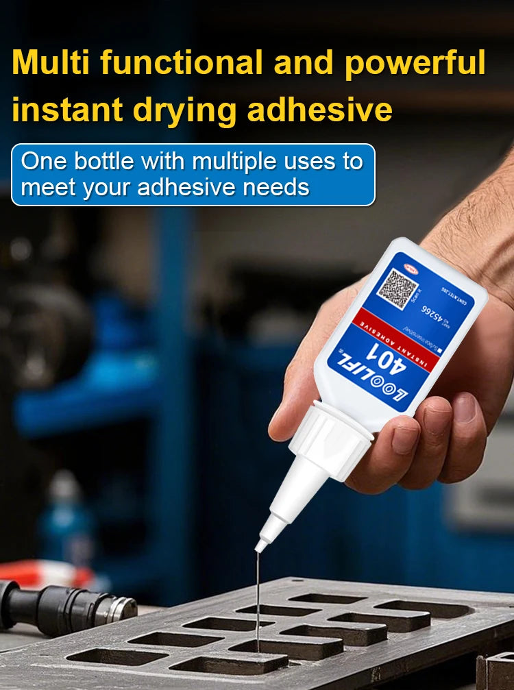 Upgraded 401 Super Cyanoacrylate Glue – Instant 5-Second Drying, Waterproof & Versatile Strong Adhesive