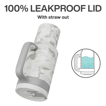Powcan 40oz Stainless Steel Tumbler with Handle & Straw – Camouflage Prints, Leak-Proof Vacuum Travel Mug for Outdoors
