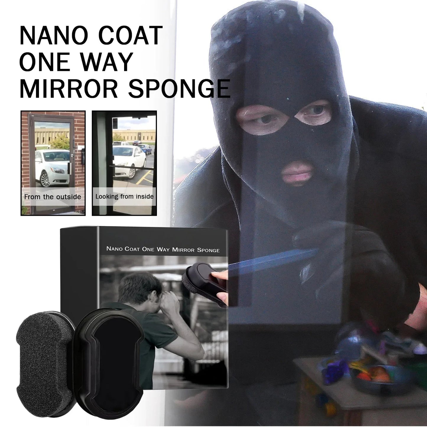Anti-Peeping Glass Cleaning Sponge – Privacy & Light Isolation for Cars & Home