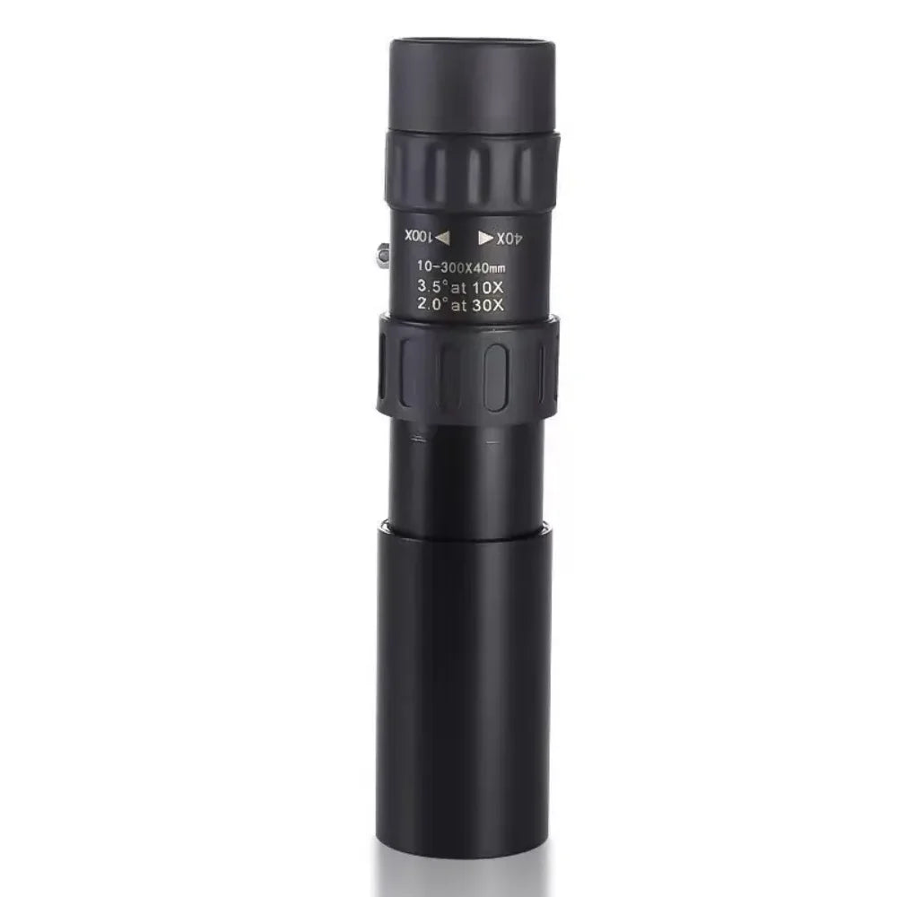 Professional HD 10–300x Zoom Monocular Telescope – Long Range Portable Scope for Outdoor Adventures & Wildlife Viewing