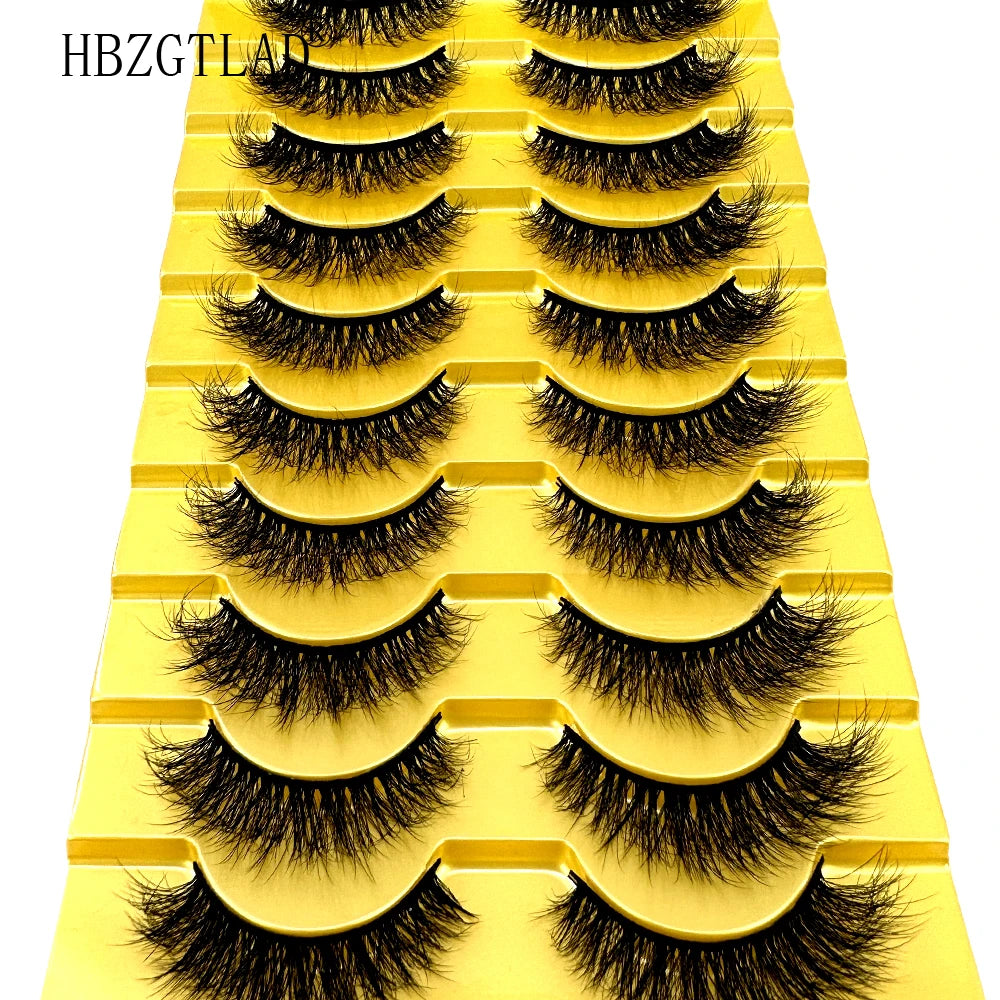 10 Pairs 3D Mink False Eyelashes – Natural Long & Short Fake Lashes Makeup Kit (38 Styles)