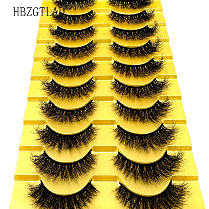 10 Pairs 3D Mink False Eyelashes – Natural Long & Short Fake Lashes Makeup Kit (38 Styles)