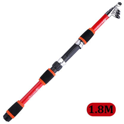 Sougayilang 1.8M Telescopic Fishing Rod - Durable Fiberglass Spinning Rod for Kids & Carp Fishing