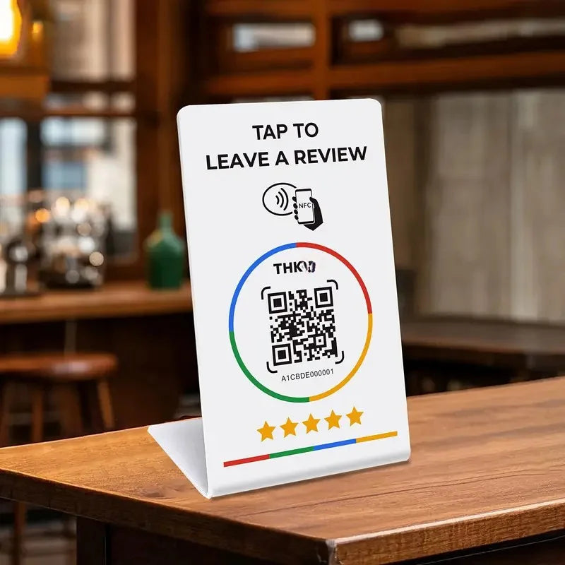 NFC 215 Google Review Card - Programmable 13.56MHz NFC Stand with QR Code