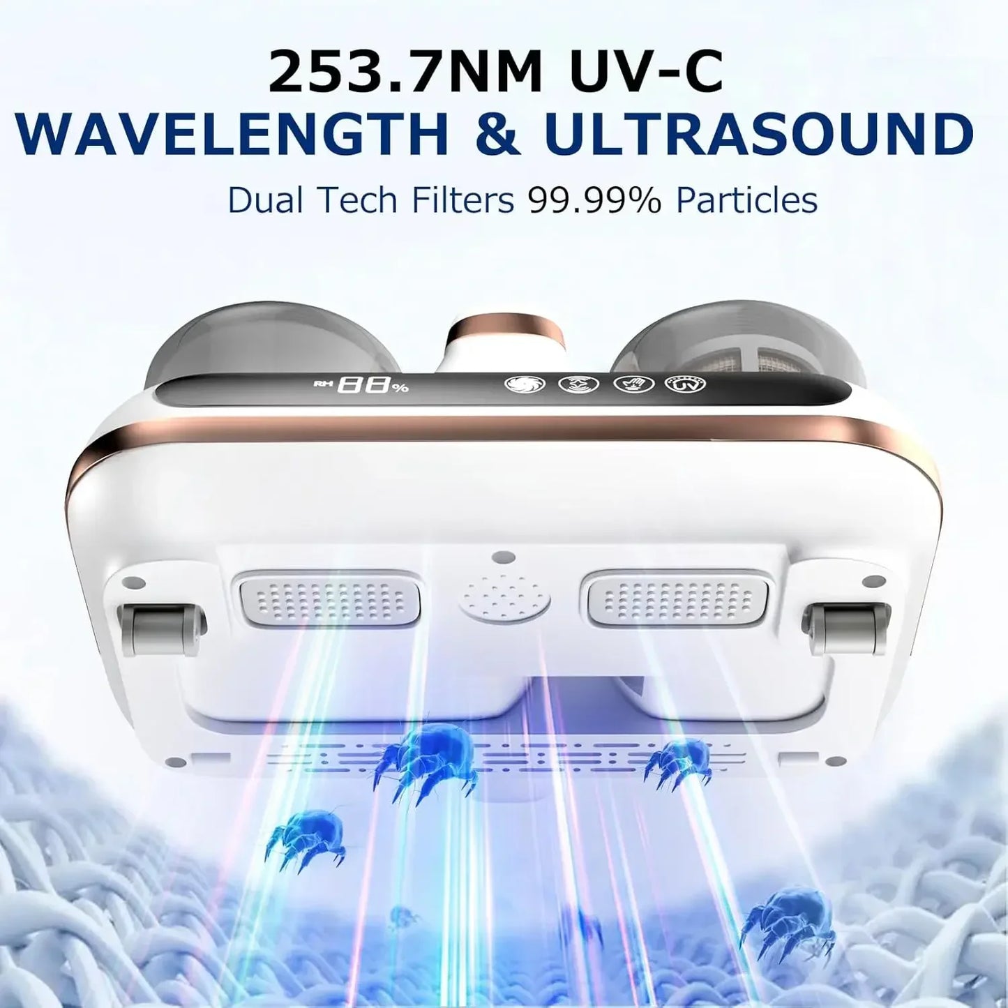 Cordless Handheld Mattress Vacuum Cleaner – 16Kpa Powerful Suction with UV-C Light & Ultrasonic for Sofa & Sheet Cleaning
