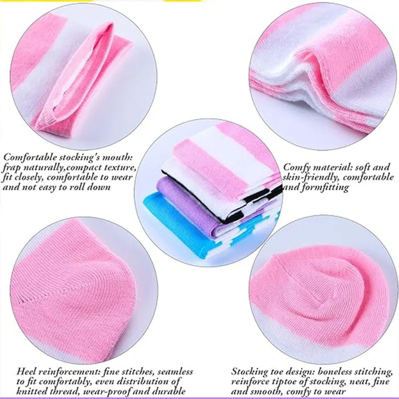 Stylish Knee-Length JK Striped Socks for Women & Girls – Multi-Color Cute Thigh-High Socks   1/2