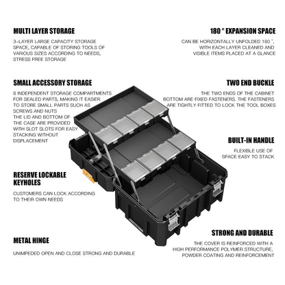AIRAJ Stackable Modular Toolbox Set — Portable Combo ToolBox with Wheels for Space-Saving Storage & Easy Mobility