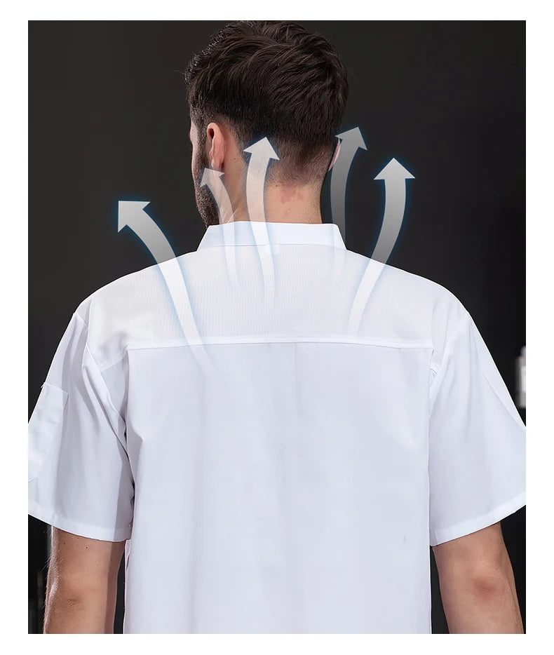 Unisex Chef Jacket – Summer Kitchen Shirt for Hotel, Restaurant, Bakery, Catering, and Cooking Uniforms