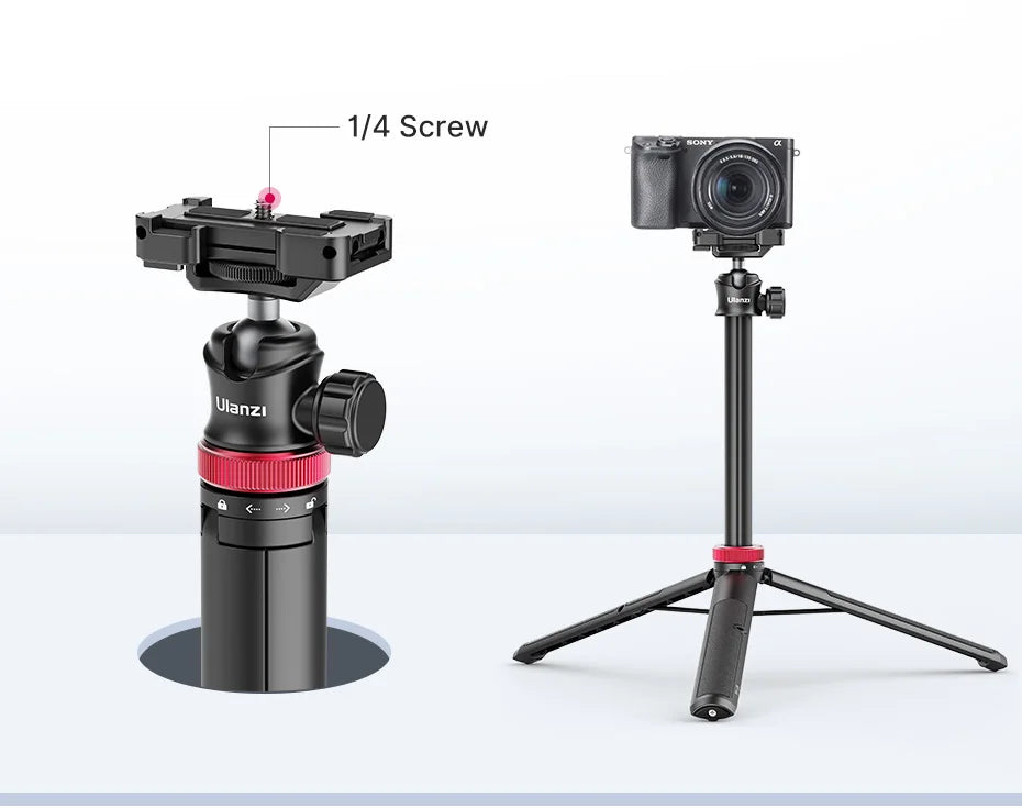 ULANZI MT-44 Tripod – Smartphone Vlog Tripod with Cold Shoe & Phone Mount Holder for Mobile & SLR Cameras