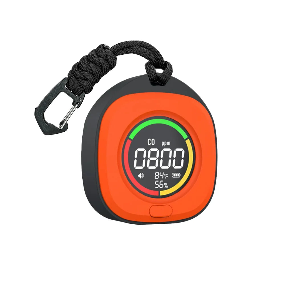 FMAi K5 Carbon Monoxide Detector - Portable Rechargeable CO & CO2 Monitor with LED Screen and Alarm Sound