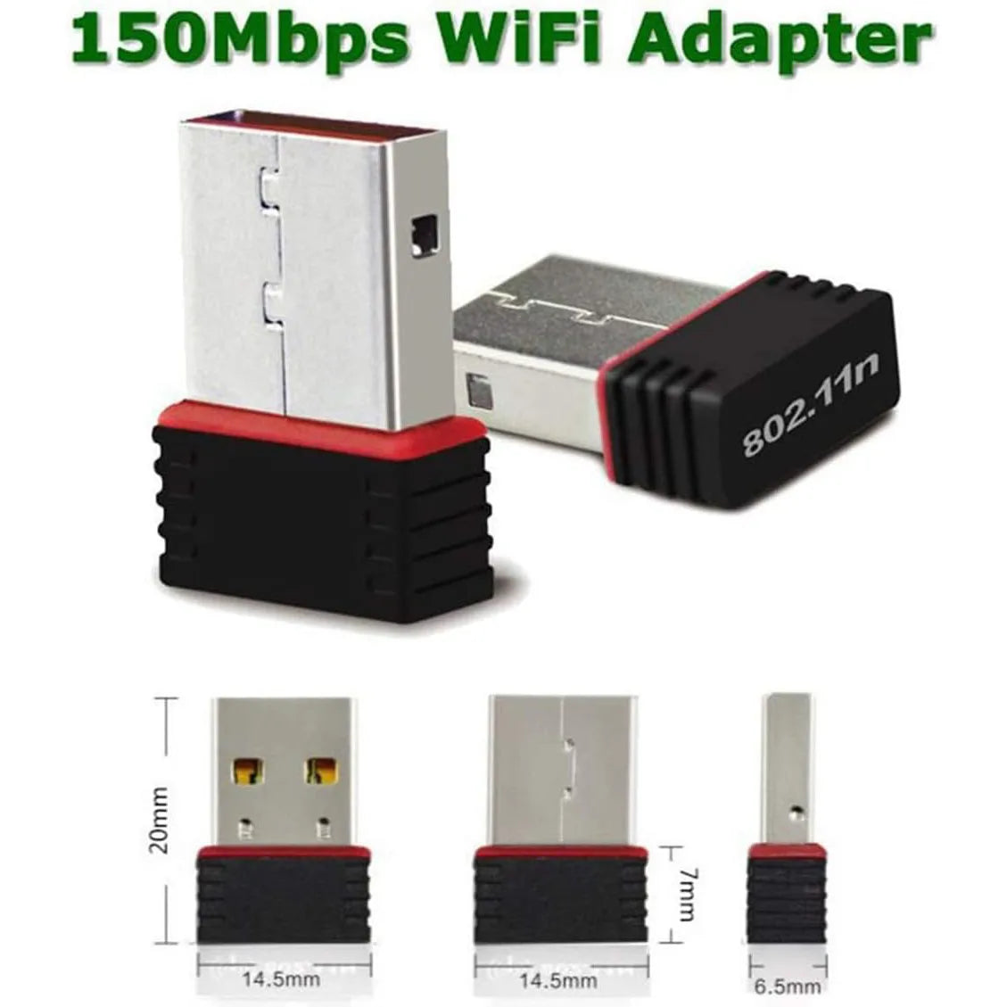 RTL8188 150Mbps USB WiFi Adapter – Wireless Network Dongle for Raspberry Pi, Desktop, Laptop, and Windows PC