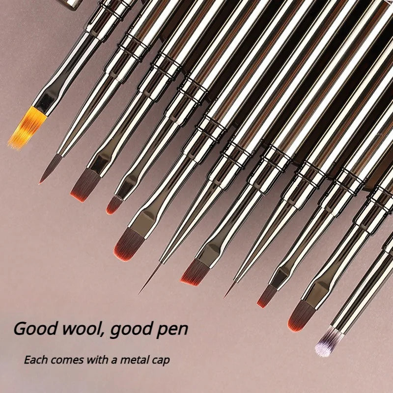 Nail Art Liner Brushes – Striping & Drawing Pens for Elongated Lines, 6–25mm Professional Manicure Design Tools