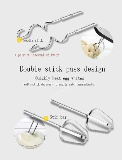 7-Speed Mini Electric Handheld Mixer – Multifunctional Blender & Egg Beater for Baking, Cream & Dough