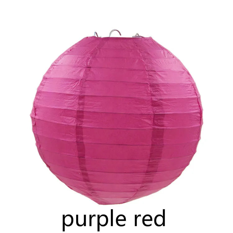 Round Paper Lantern Hanging Ball Decor for Wedding & Birthday Party, DIY Lampion Craft Supplies in White, Red & Blue