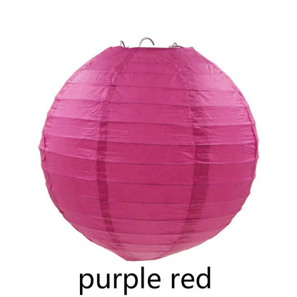 Round Paper Lantern Hanging Ball Decor for Wedding & Birthday Party, DIY Lampion Craft Supplies in White, Red & Blue
