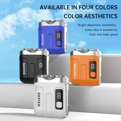 Mini Electric Smart Shaver – Household & Car Use, Dual Blade Rechargeable Beard Trimmer with Digital Display