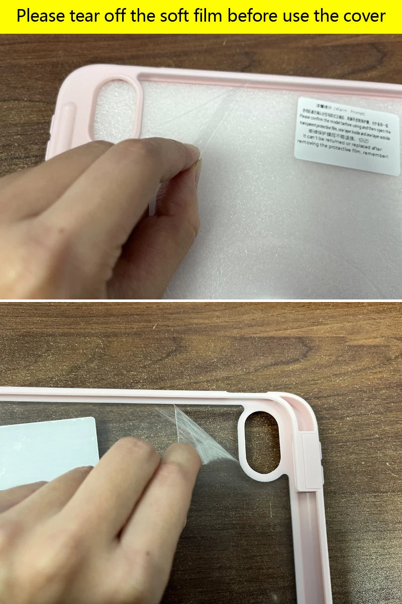 Clear Acrylic iPad Case with Pen Holder - Trifold Hard Back Cover for iPad 10th Gen, Air 11 & Compatible Models