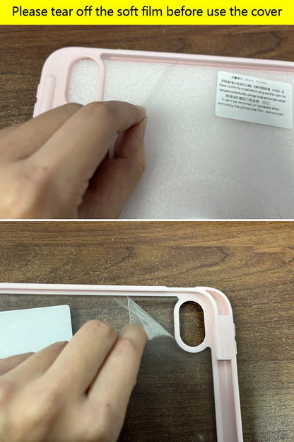 Clear Acrylic iPad Case with Pen Holder - Trifold Hard Back Cover for iPad 10th Gen, Air 11 & Compatible Models