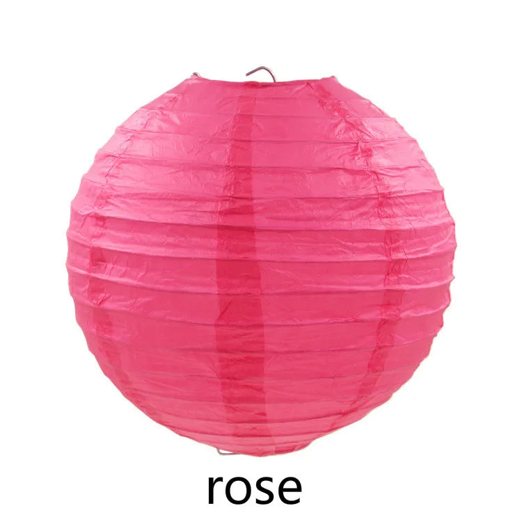 Round Paper Lantern Hanging Ball Decor for Wedding & Birthday Party, DIY Lampion Craft Supplies in White, Red & Blue