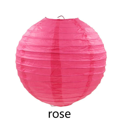 Round Paper Lantern Hanging Ball Decor for Wedding & Birthday Party, DIY Lampion Craft Supplies in White, Red & Blue