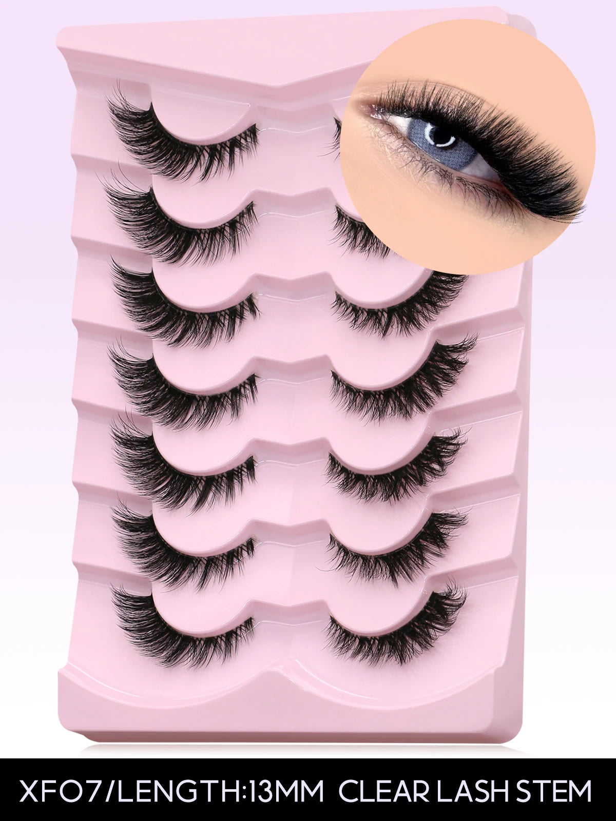 GROINNEYA Cat Eye False Eyelashes – Natural Long Clear Band Winged End Faux Mink Lashes for Eye-Enhancing Makeup