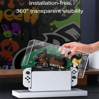 Crystal Clear Protection: Dust Cover for Nintendo Switch OLED - Protective Acrylic Sleeve Display Box - Safeguard Your Console and Games in Style