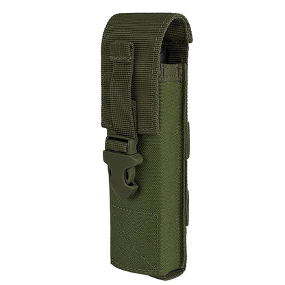 Tactical Flashlight Pouch - MOLLE Torch Holster EDC Carry Case for Camping & Hunting Gear
