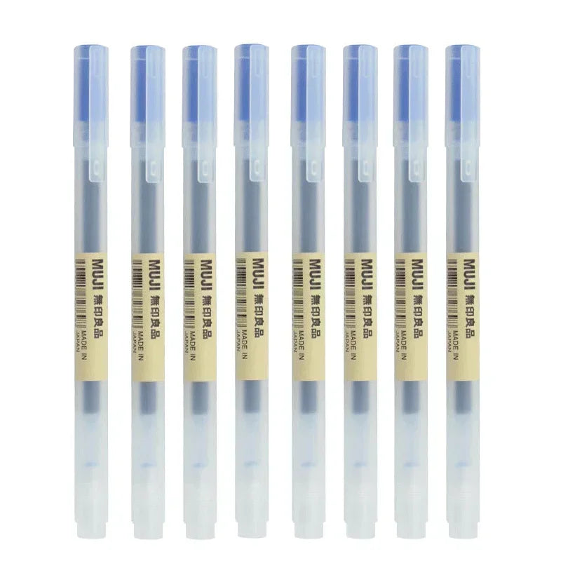 MUJI Gel Pen Set - 6/8PCS Fine Point Ink Pens 0.38mm/0.5mm Black Blue Red Office & School Stationery
