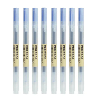MUJI Gel Pen Set - 6/8PCS Fine Point Ink Pens 0.38mm/0.5mm Black Blue Red Office & School Stationery