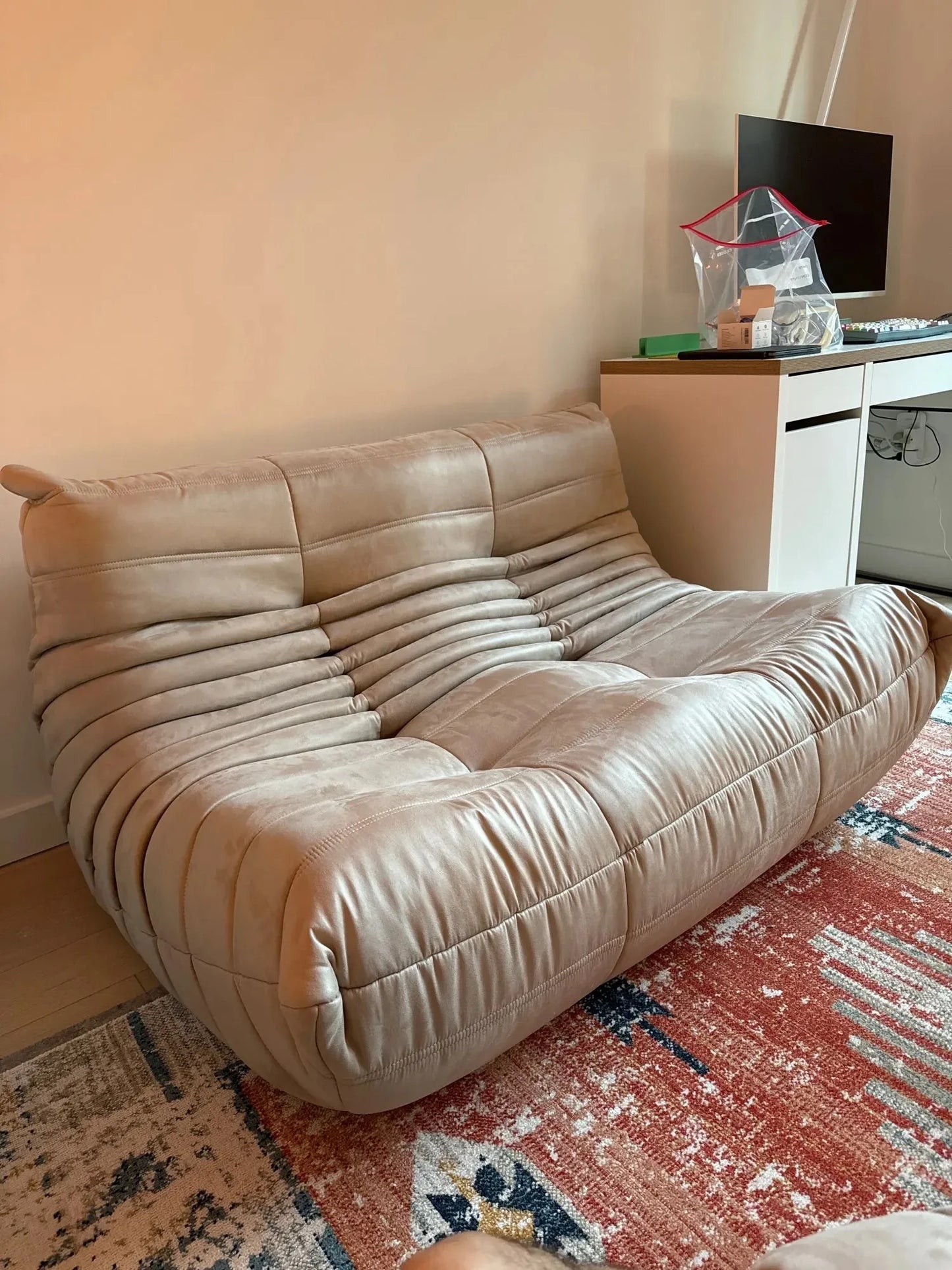 Caterpillar Single Sofa Chair – Cozy Tatami Lounge Chair for Living Room, Bedroom, Balcony, Reading, and Leisure