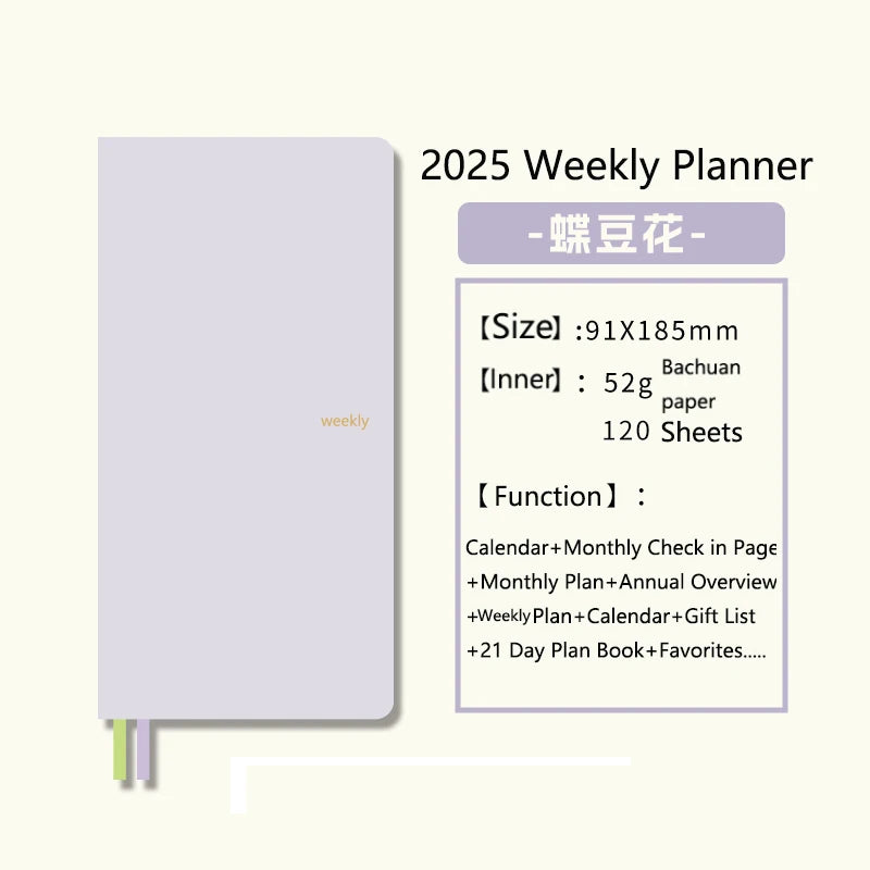 Kinbor 2025 Weekly Planner – Two Pages per Week Schedule Book for Time Management & Daily Efficiency