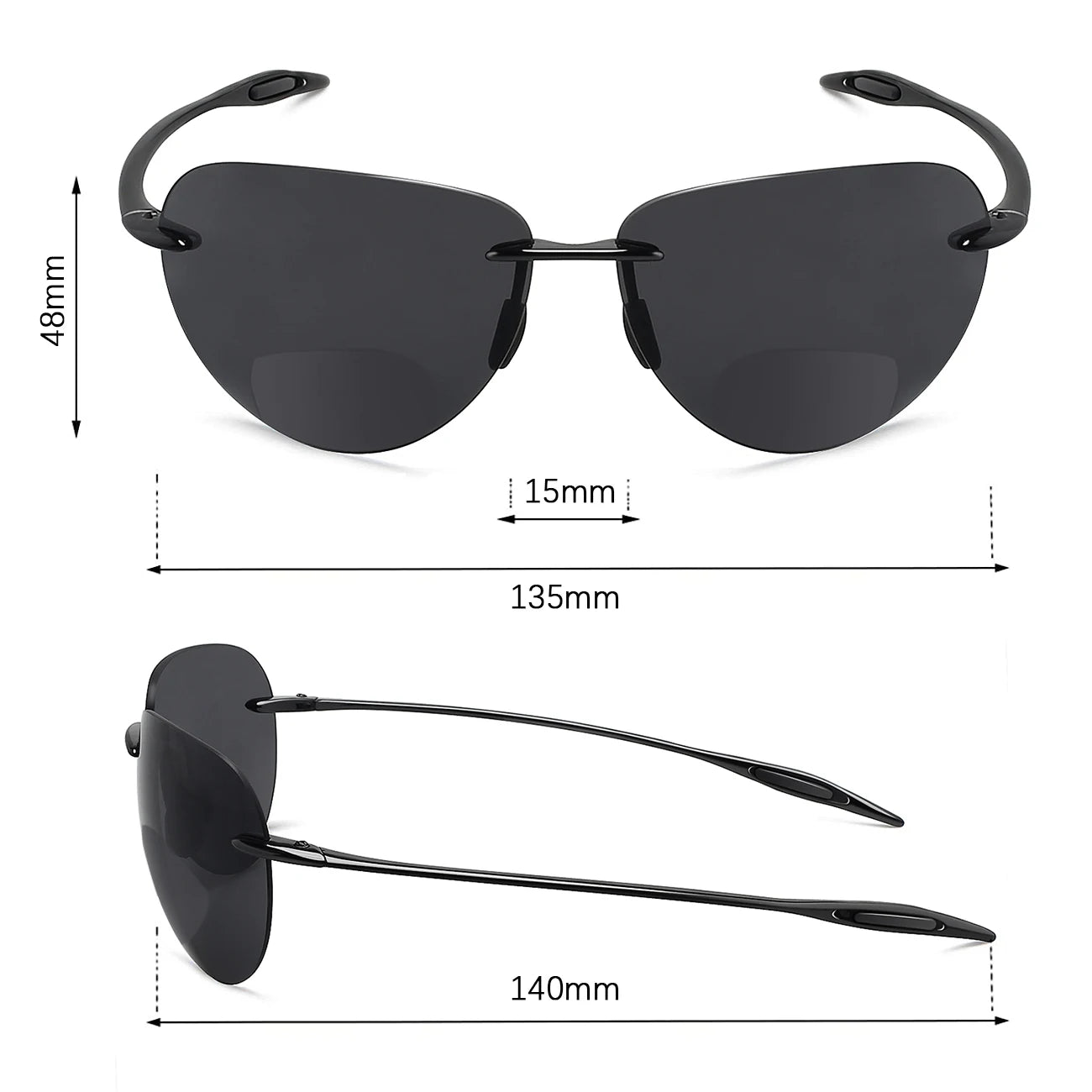 JULI Sports Sunglasses – TR90 Rimless Frame for Men & Women, Ideal for Running, Fishing, Golf, Surfing, and Driving, Model MJ8008