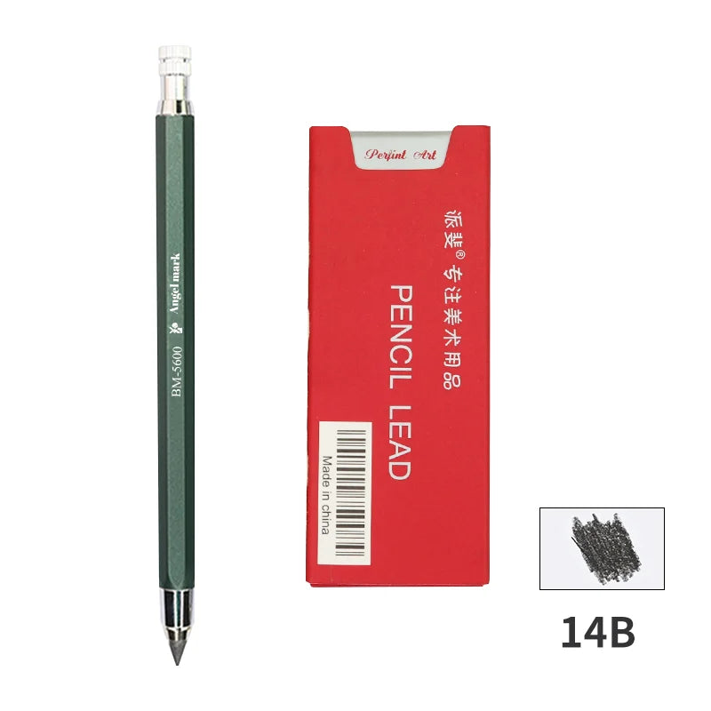 5.6mm Mechanical Pencils & Charcoal Graphite Leads – HB to 14B Soft, Medium, Hard Sketch Drawing Lead Core
