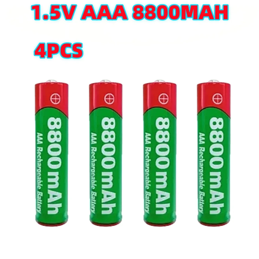 NEW 8800mAh Rechargeable AAA Alkaline Battery – 1.5V for Clocks, Mice, Computers, Toys & More